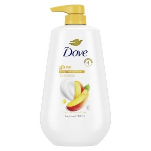 Dove Beauty Glow Body Wash Pump - Mango & Almond Butter 24hr Lotion-Soft Skin - 30.6 fl oz - 1 of 4