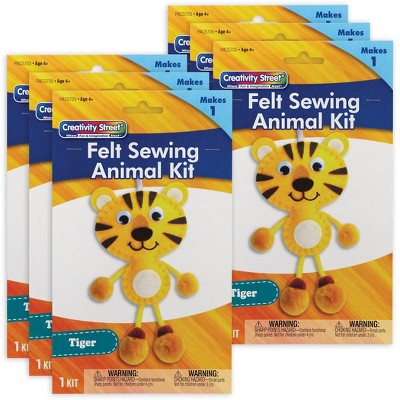 Creativity Street Felt Sewing Animal Kit, Tiger, 6 Kits : Target