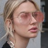Anna-Kaci Women's Retro Aviator Sunglasses Gold Frame - 3 of 4