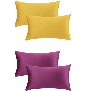 Unique Bargains Solid Velvet Modern Couch Sofa Home Decorative Throw Pillow Covers 4 Pcs - 1 of 4
