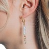 SHINE by Sterling Forever Ivanna CZ Charm Pearl Dangle Earrings - 2 of 3