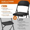 SUGIFT 4 Pack Black Padded Metal Folding Chair for Outdoor Indoor - 3 of 4