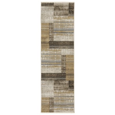 Oriental Weavers Bauer 090N2 Beige/ Charcoal Indoor Area Rug - 2'3" x 7'6"