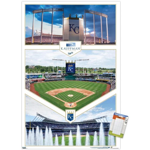 Trends International MLB Kansas City Royals - Kauffman Stadium 22 Unframed  Wall Poster Print White Mounts Bundle 22.375 x 34