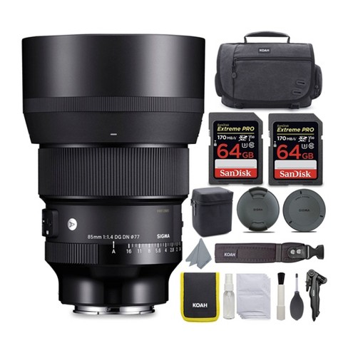 Sigma 85mm f/1.4 DG DN Art Lens for Sony E with Koah Advanced Travel Kit