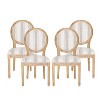 GDFStudio Newman Traditional Upholstered Rubberwood Dining Chairs (Set of 4) - 2 of 4