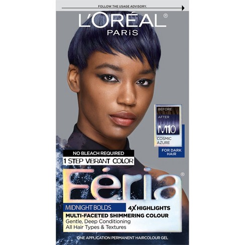 L'oreal Paris Feria Midnight Bold Multi-faceted Permanent Hair Color Cosmic  Azure - Blue : Target