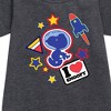 - Peanuts - Space Snoopy Flair Graphic Short Sleeve Fleece Dress - 2 of 4