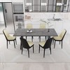 7-Piece Expandable Dining Set with Rectangular Table and 6 PU Armless Chairs - 2 of 4