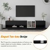 ORRD Modern TV Stand for TVs up to 80" with Versatile Storage, Two-Tone Media Console with Open & Hidden Compartments, Black Entertainment Center - 3 of 4