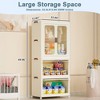 Portable Wardrobe Closet Organizer for Clothes with Magnetic Doors, 4 Cubes&Hanging Rod, Includes 10 Hangers, Baby Storage Cabinet and Dresser, White - 3 of 4