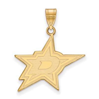 Black Bow Jewelry 14k Yellow Gold Dallas Stars NHL Large Pendant