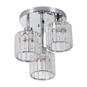 DAKAFUL Crystal Semi - Flush Mount Ceiling Light,Modern Ceiling Fixture for Living Room/Hallway/Entryway - 1 of 4