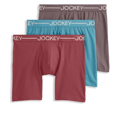 Jockey Men's Organic Cotton Stretch 6.5 Boxer Brief - 3 Pack 2xl Leather  Red/dusty Skies/raisin : Target