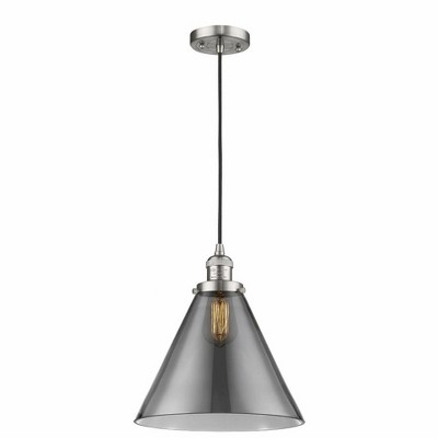 Cone - 1 Light Cord Hung Mini Pendant In Industrial Style-14 Inches Tall and 12 Inches Wide