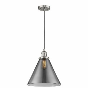 Cone - 1 Light Cord Hung Mini Pendant In Industrial Style-14 Inches Tall and 12 Inches Wide - 1 of 1