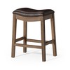 HomeRoots 26" Brown Faux Leather and Solid Wood Backless Counter Height Bar Chair - 4 of 4