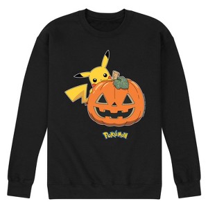 Men's - Pokémon - Pikachu Pumpkin Graphic Fleece Sweatshirt - 1 of 4