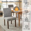 Dining Chairs Set of 2, Upholstered Modern Fabric Kitchen Side Chairs with Wood Legs, Comfortable Soft Linen for Dining Room, Restaurant, Cafe - 4 of 4