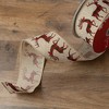 Northlight Beige and Red Plaid Buffalo with Reindeer Christmas Wired Craft Ribbon 2.5" x 16 Yards - 2 of 3
