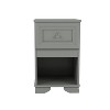 HDZNVF Elegant Design Nightstand with Drawer and Open Shelf, Gray - 4 of 4