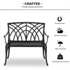 Karl Home 37.5 in. Black Aluminum Outdoor Bench - 3 of 4