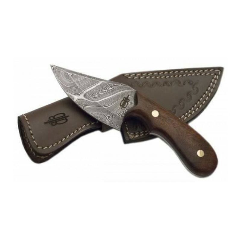BucknBear Knives Wild Skinner with Damascus Steel Blade and Leather Sheath, 2 of 4