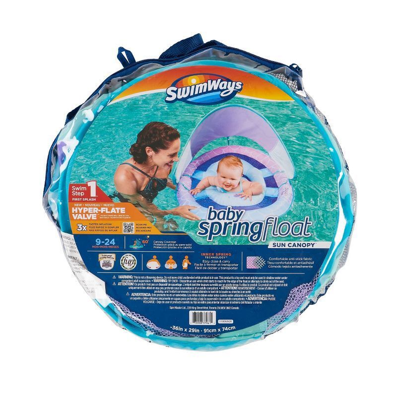 Swimways Sun Canopy Spring Float with Hyper-Flate Valve -  Mermaid, 6 of 12