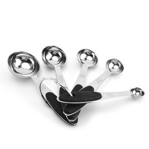 5 in 1 Stainless Steel Measuring Spoon Set Coffee Spoon Baking Kitchen Gadget, Style:Measuring Spoon(Black) - 1 of 4