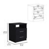 FONTOI 20"H Nightstand with Two Drawers&One Shelf, End Table with Layered Storage Space&Open Shelf for Bedroom, Black, 16.02"*19.9"*12.9" - 3 of 4