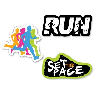 Big Dot of Happiness Set the Pace - Running - DIY Shaped Track, Cross Country or Marathon Party Cut-Outs - 24 Count - 1 of 4