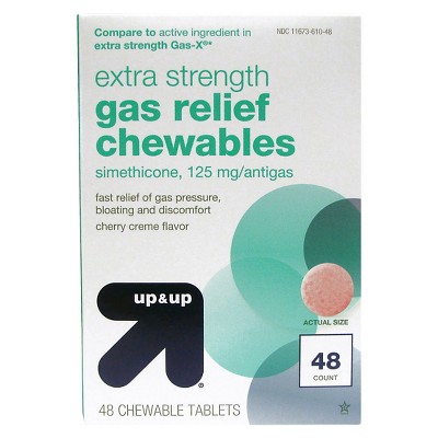 Gas Relief Extra Strength 125mg Chewable Tablets - Cherry Crème - 48ct - up & up™