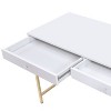 NicBex Modern Standing Writing Desk with White High Gloss and Gold Finish for Living Room, Office - 4 of 4