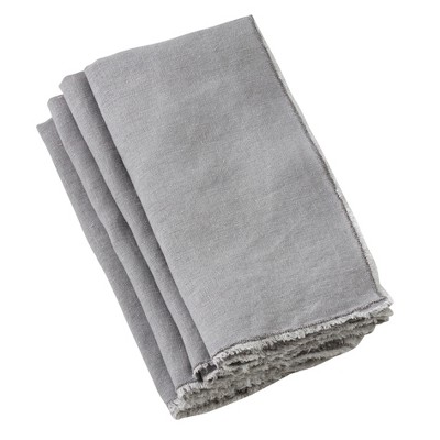 Saro Lifestyle Fringed Design Stone Washed Napkins : Target