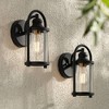 John Timberland Avani Modern Outdoor Wall Light Fixtures Set of 2 Black Metal 10 1/4" Clear Glass for Post Exterior Barn Deck House Porch Yard Patio - 2 of 4