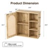 Rattan Wall Cabinet with Door & Adjustable Shelves, Boho Floating Hanging Cabinet - 2 of 4