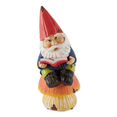 9.5" Polyresin Bookworm Gnome Solar Statue - Zingz & Thingz