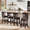 Costway Set of 2/4 Bar Stools 26" Swivel Bar Chairs with Footrest, Lattice Backrest - 2 of 4
