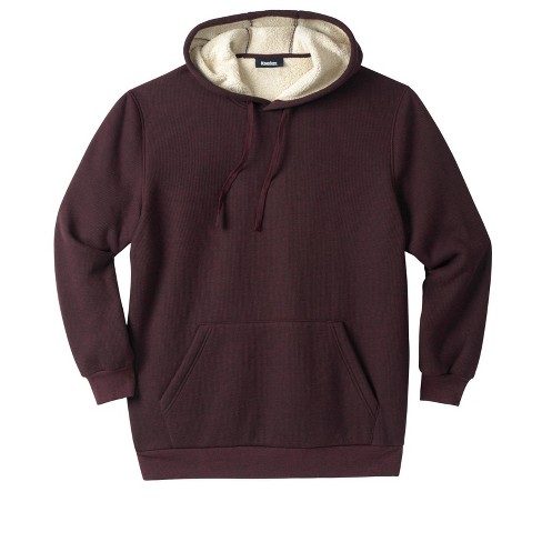 Kingsize Men s Big Tall High Pile Fleece lined Thermal Waffle Pullover Hoodie 5xl Heather Bordeaux Target