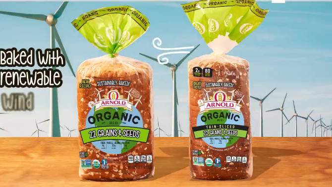 Arnold Organic 22 Grains &#38; Seeds Bread - 27oz, 2 of 10, play video