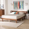 Baxton Studio Queen Morana Wood Platform Bed with Built in Shelf Walnut Brown: Mid-Century Design, No Box Spring Needed - 2 of 4