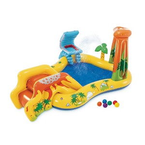 Intex Inflatable Kids Dinosaur Play Center Outdoor Water Park Pool with Slide - 1 of 4