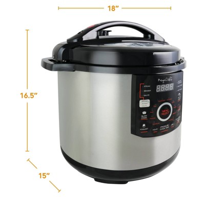 MegaChef 12 Quart Stainless Steel Digital Pressure Cooker with Glass Lid
