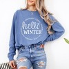 Simply Sage Market Women's Hello Winter Long Sleeve Garment Dyed Tee - 2 of 4