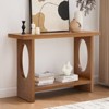 Bekrvio 47-Inch Farmhouse Wood Console Tables with Solid Wood Veneer - 2'' Thickened Tabletop, 2-Tier Narrow Sofa Table Behind Couch - 2 of 4