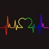 Adult Design By Humans Pride Heartbeat Rainbow By LuckyCharm99 T-Shirt - 2 of 2