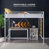 Karl Home White Loft Bed Full Size with Flat Rungs for Adults, Kids and Young Teens, No Box Spring Required - 4 of 4