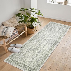 Fulvari Vintage Floral Rugs,Washable Area Rugs, Low Pile Non Shedding Stain Resistant Rugs for Bedroom Dining Room Home Office Department - 1 of 4