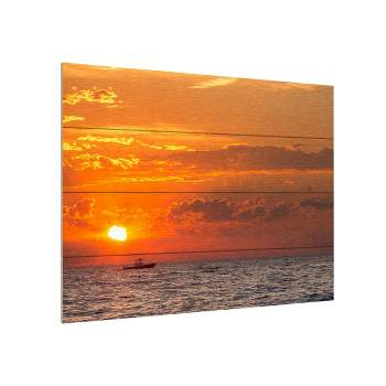 Trademark Fine Art -Jason Shaffer 'Fishing Boat Sunset' Wood Slat Art