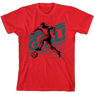 "Goal!" Soccer Sports Youth Crew Neck Short Sleeve Tee - 1 of 2